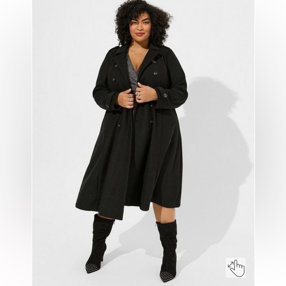 Torrid Wool-Blend Military Fit & Flare Coat - Picture 1 of 4